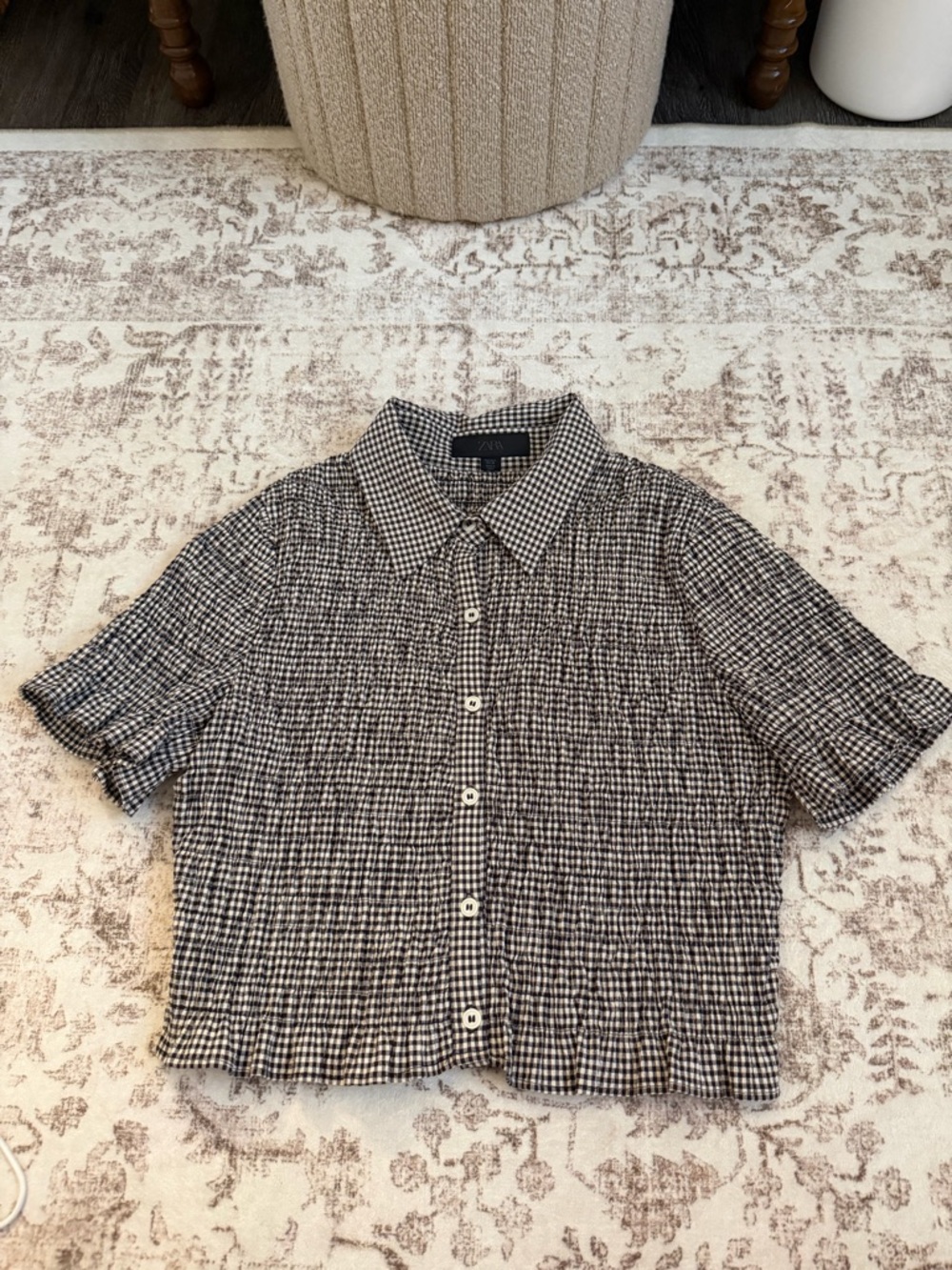 Zara gingham blouse